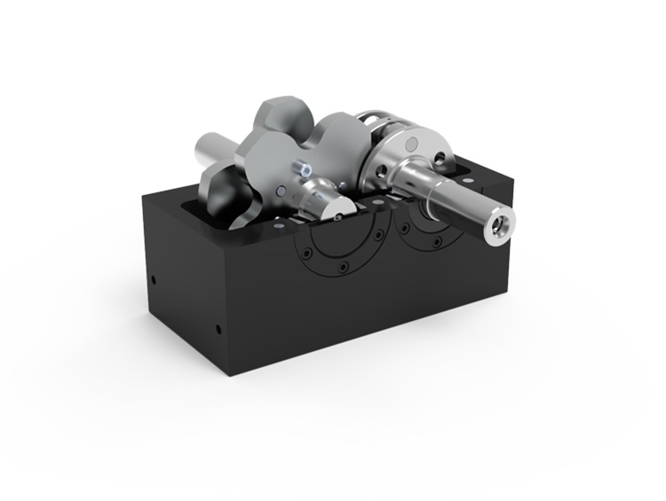 Parallel-axis CF3 intermimers are double-cam flat mechanisms with the function of transforming the uniform rotary motion into intermittent.